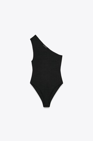 ASYMMETRIC BODYSUIT - Black by Zara