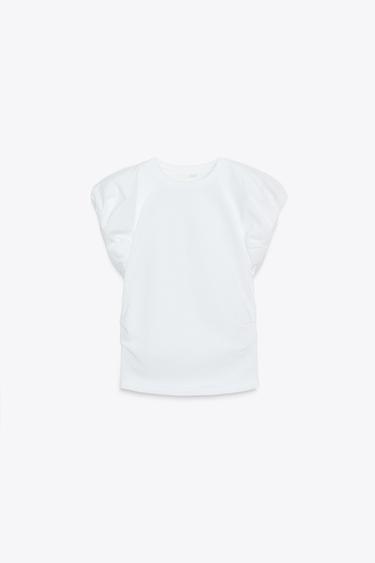 POPLIN T-SHIRT - White by Zara - Image 4