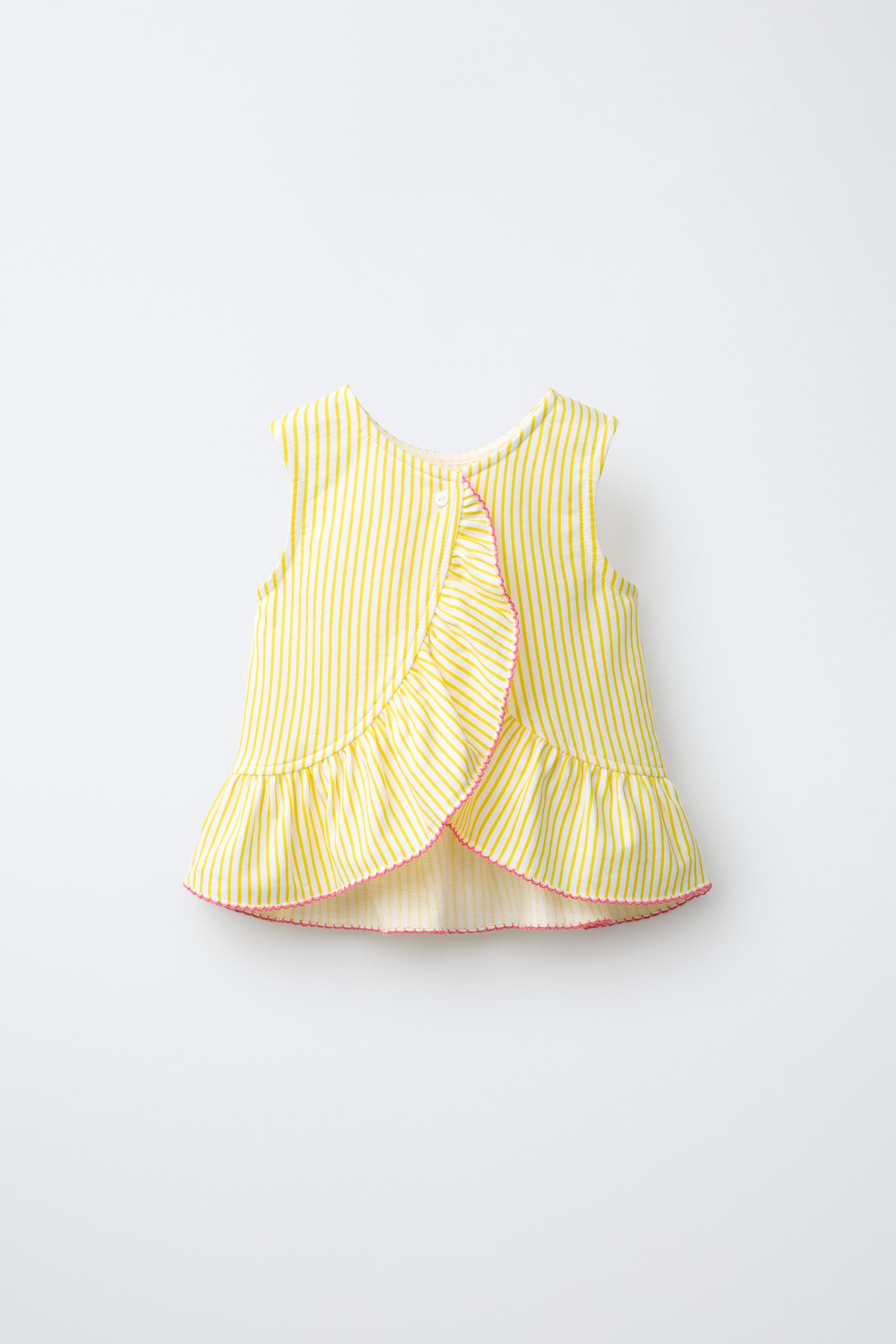 CONTRAST STRIPE TOP — Yellow