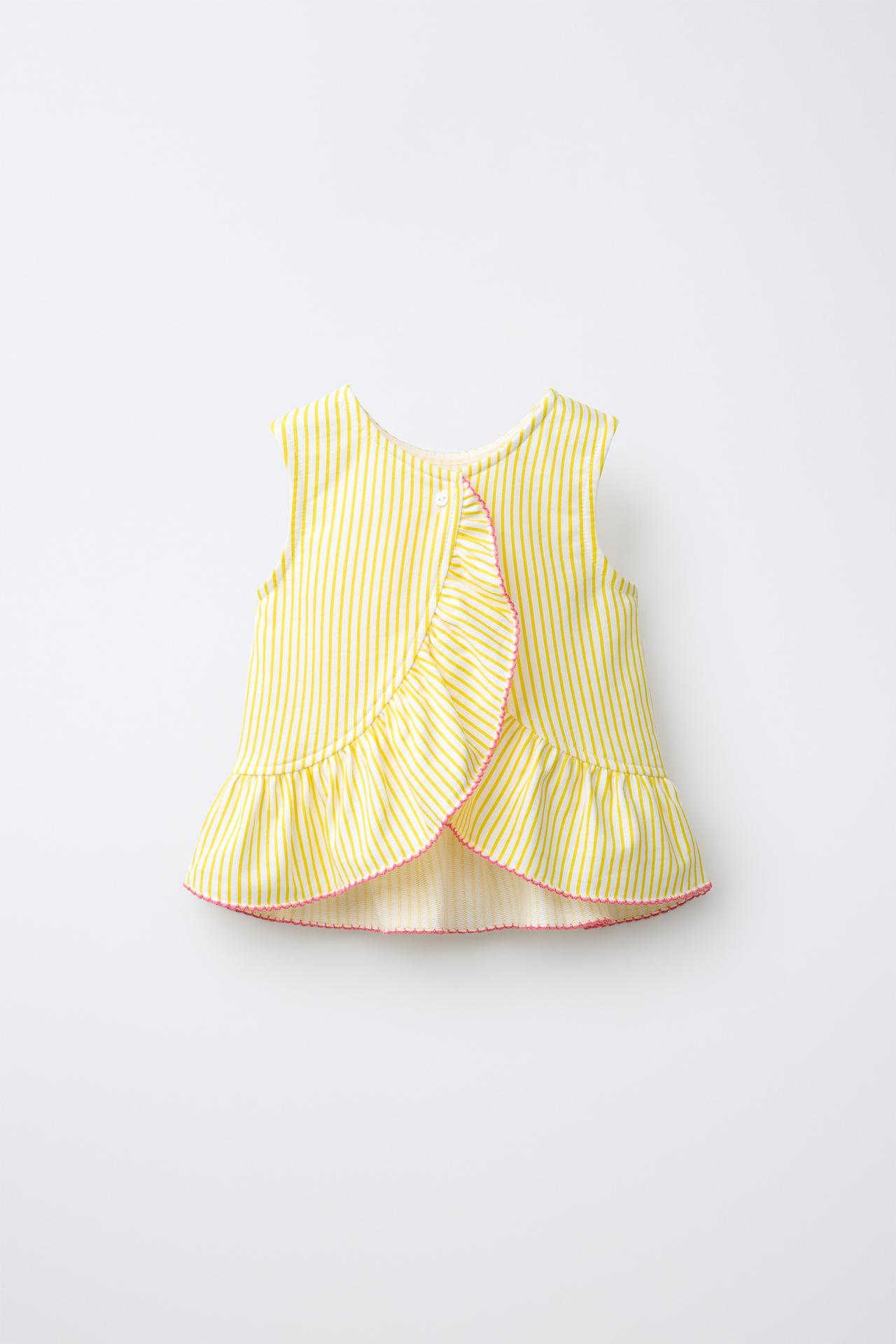 CONTRAST STRIPE TOP — Yellow