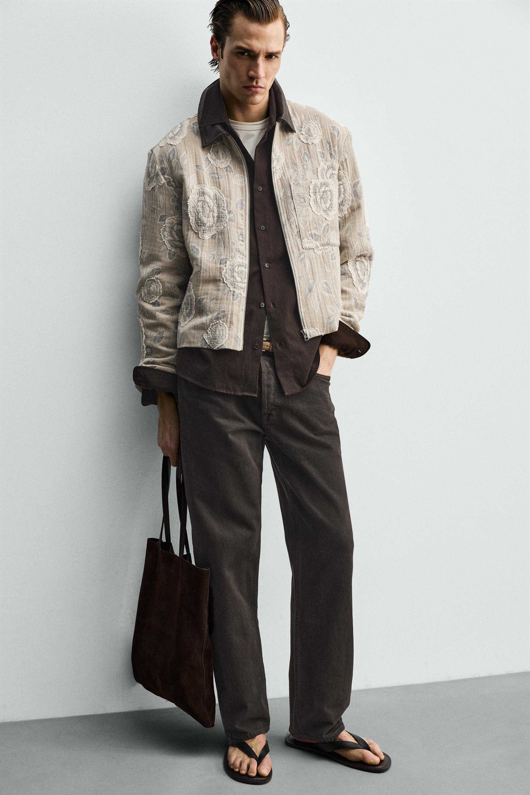 BLOUSON JACQUARD FLORAL IRRÉGULIER