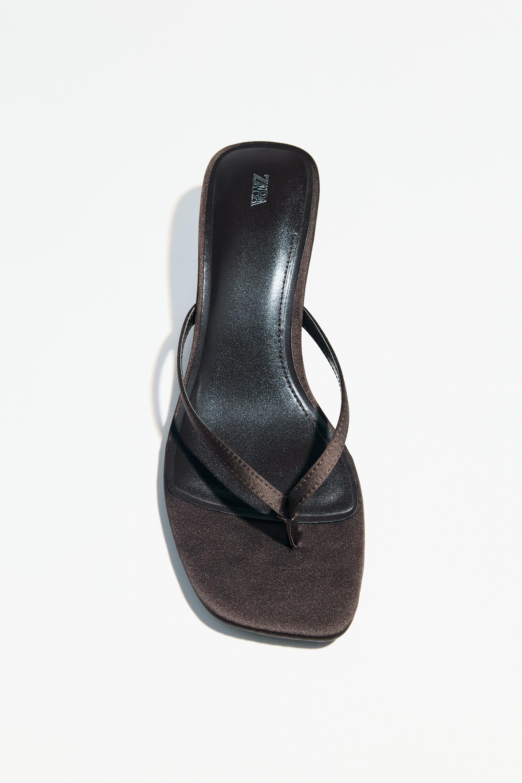 【Zara】 ウッドヒール レザーサンダル Zara】 ウッドヒール レザーサンダル (ZARA/サンダル・ミュール