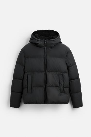 RUBBERISED PUFFER JACKET - Black by Zara