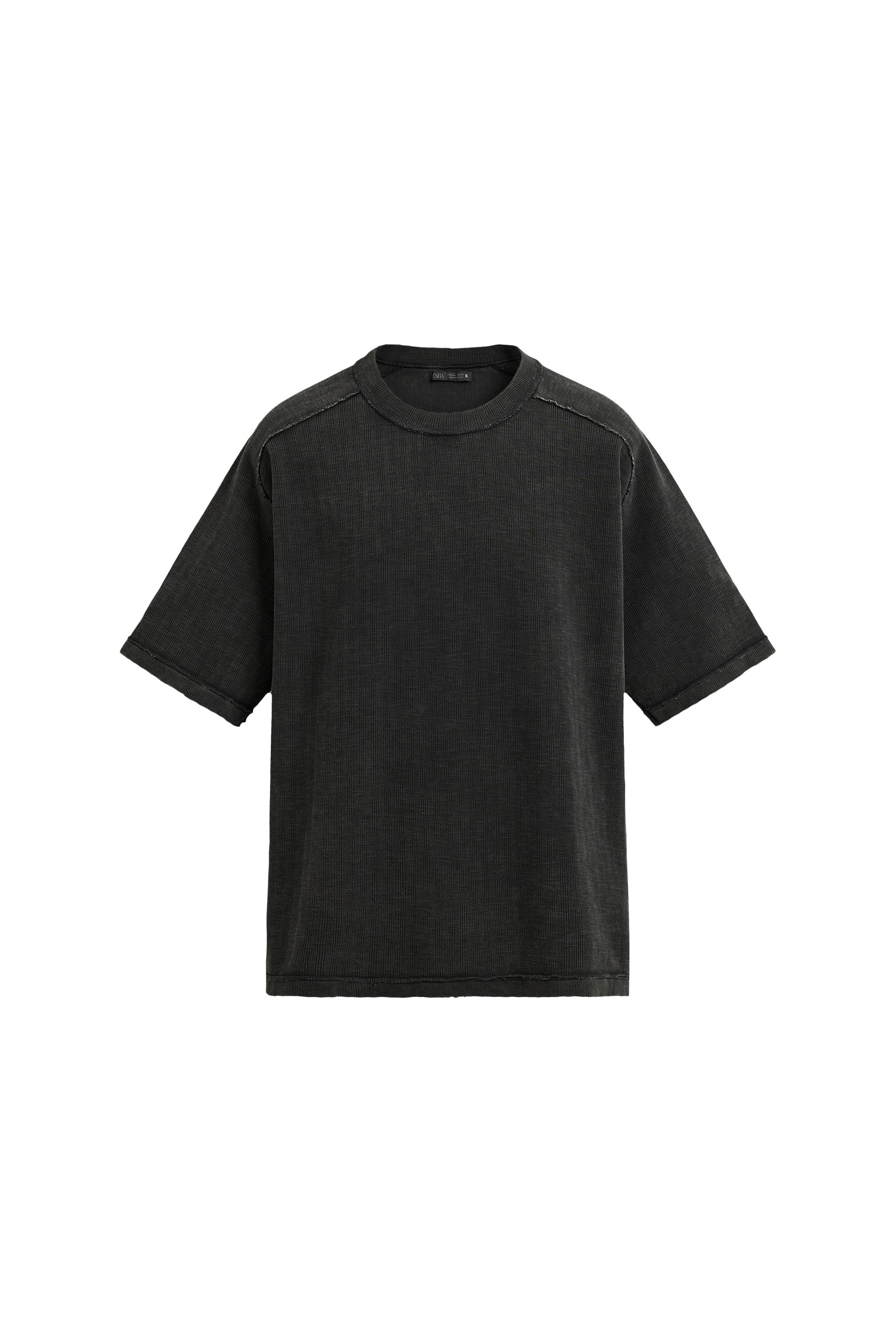 VERTICAL TEXTURED T-SHIRT SECOND HAND | Zara Preowned