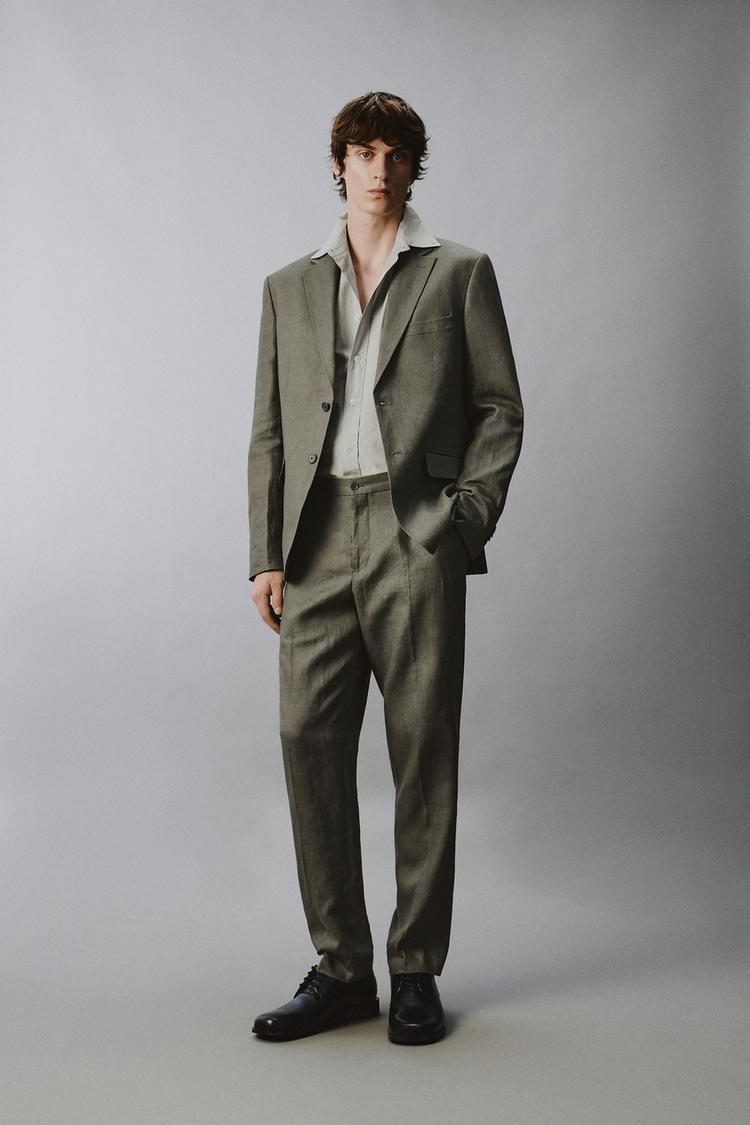 ZARA 100% LINEN SUIT TROUSERS