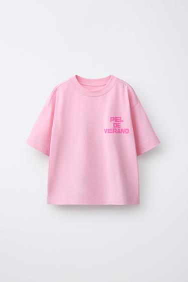 Zara TEXT PRINT T-SHIRT - Pink marl