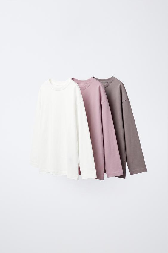 3-PACK OF PLAIN T-SHIRTS - Dark anthracite by Zara - Image 0
