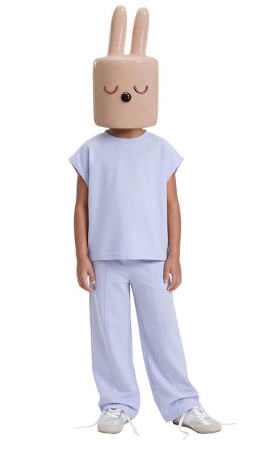 PLAIN T-SHIRT WITH LABEL - Blue / Lavender by Zara