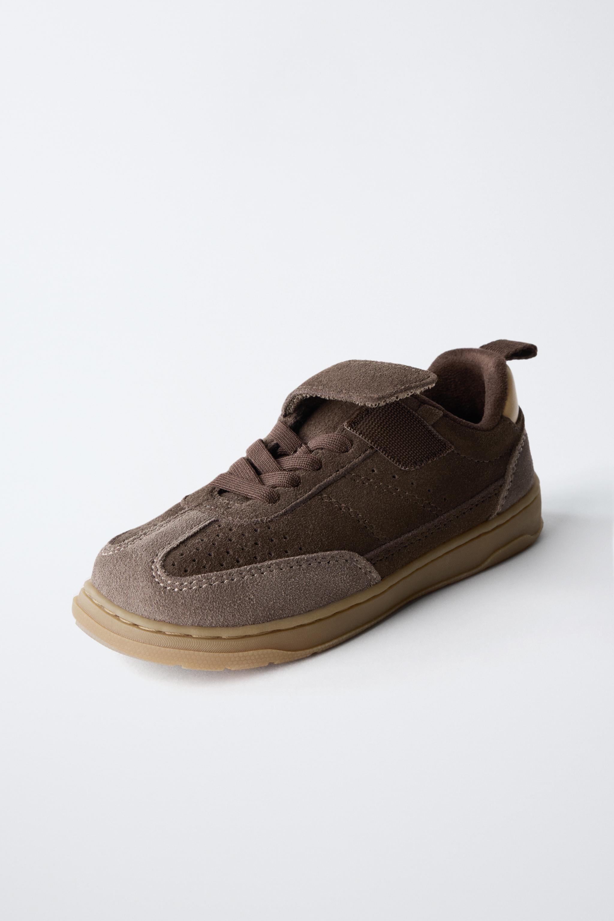 Детские кроссовки Zara BAREFOOT LEATHER SNEAKERS — фото 6