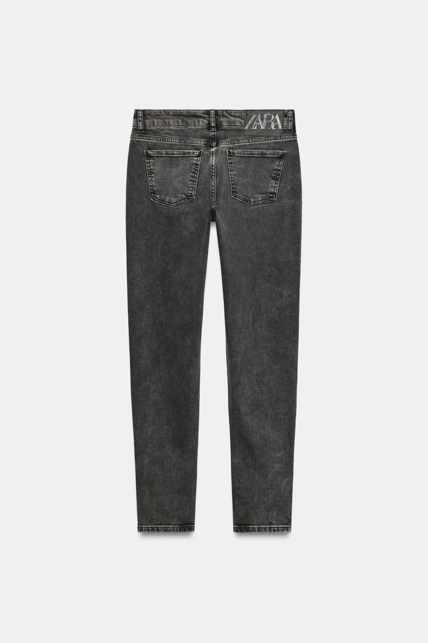 Женские джинсы Zara Z1975 Low Rise Skinny Zipper, цвет: Чёрный — фото 7