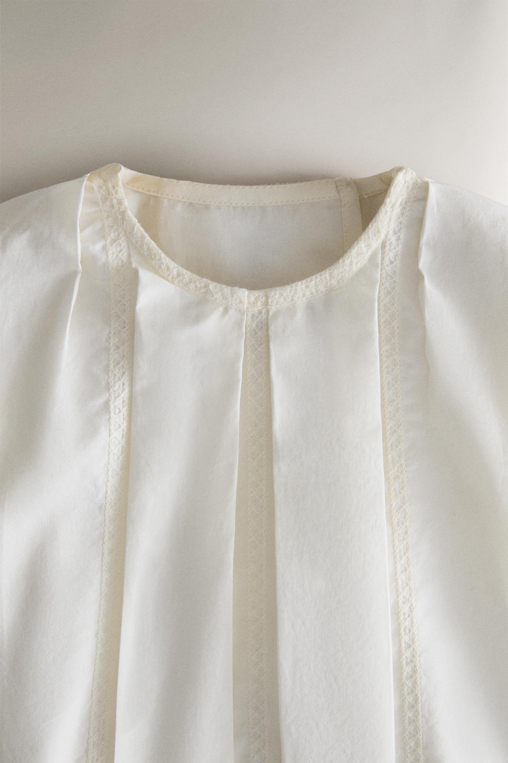BABY EMBROIDERED SHIRT — Oyster-white