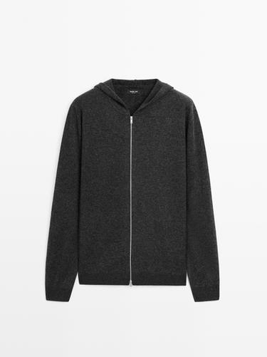 Cárdigan punto cremallera y capucha - Gris Antracita de Zara