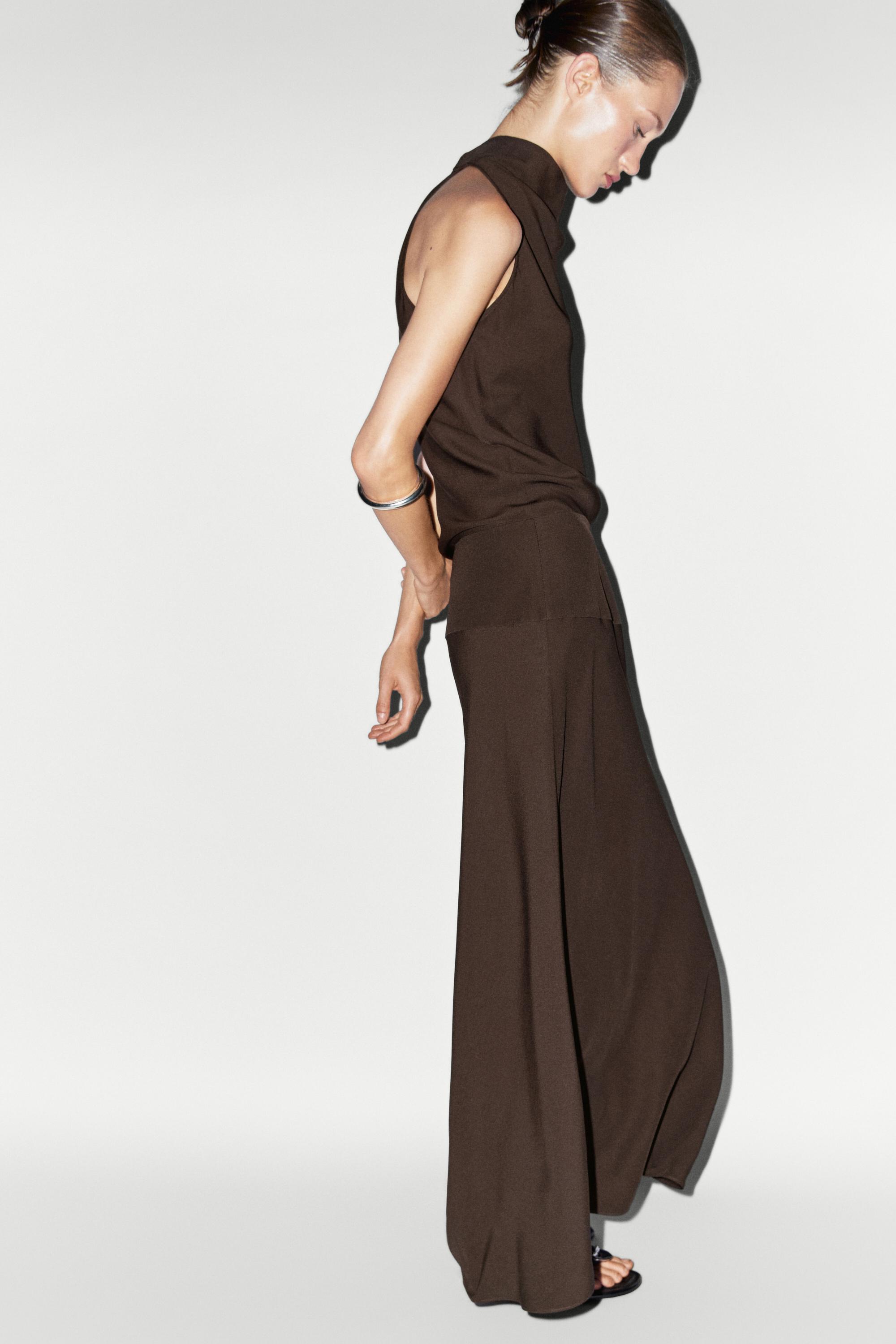 Halter midi dress with waistband detail