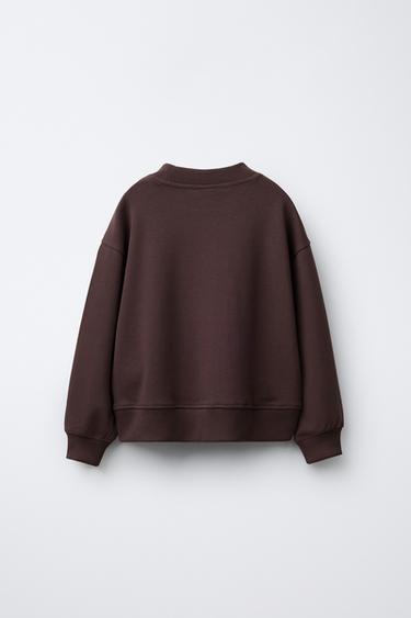 ENSEMBLE INTERLOCK SWEAT ET PANTALON LARGE - Marron de Zara - Image 2