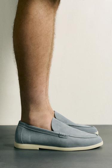 CASUAL LEATHER LOAFERS - Light Blue by Zara - Image 0
