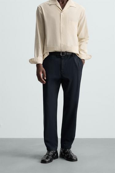 TWILL CHINO TROUSERS - Navy blue by Zara