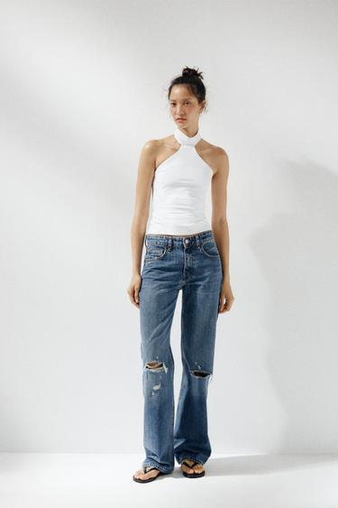 Zara POLYAMIDE HALTER TOP - White - Image 0