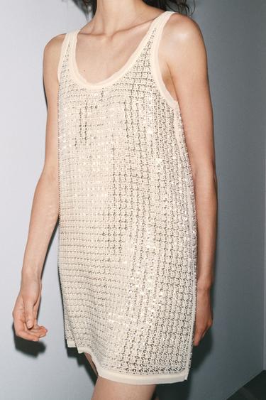 ZW COLLECTION SEQUINNED MINI DRESS - pink gold by Zara - Image 1