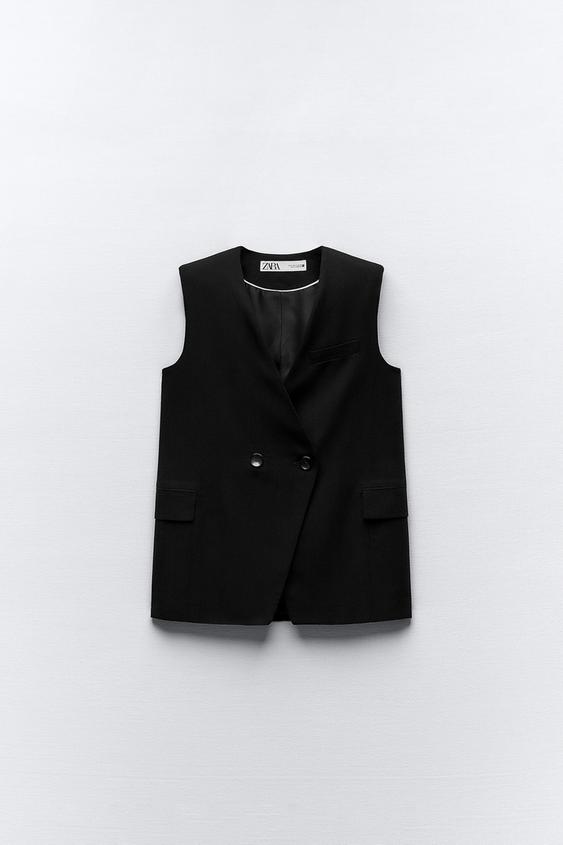 CHALECO CRUZADO Negro ZARA Chile