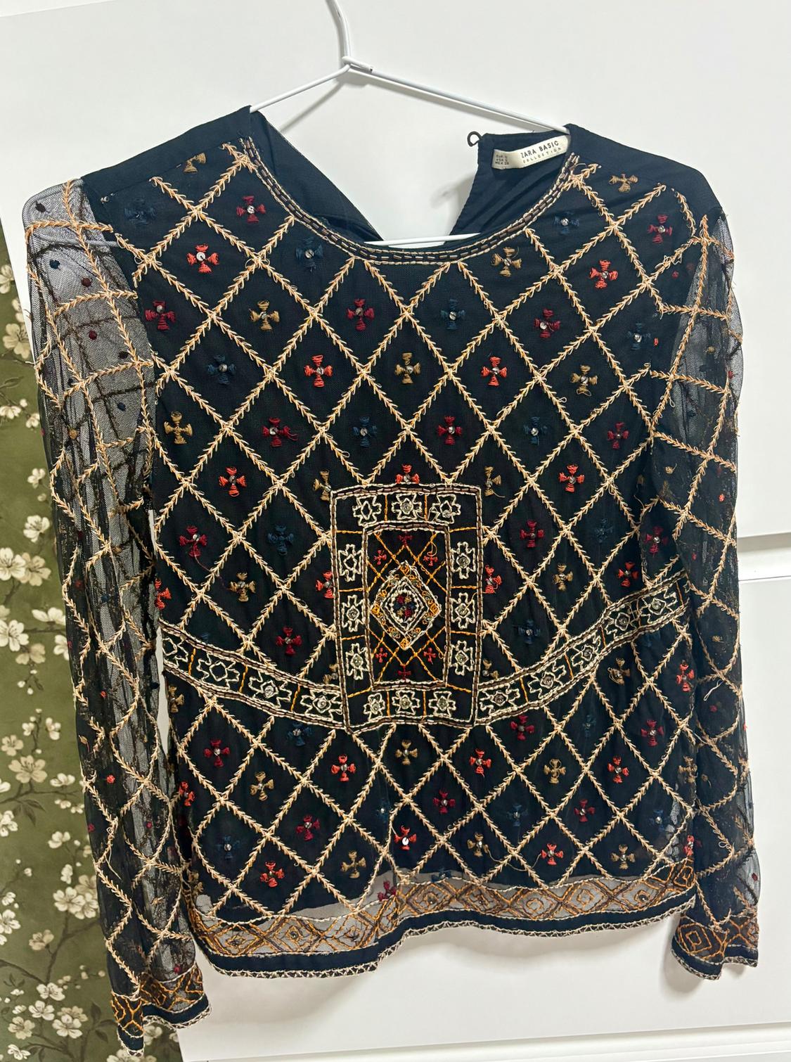 EMBROIDERED TULLE TOP - Image 2