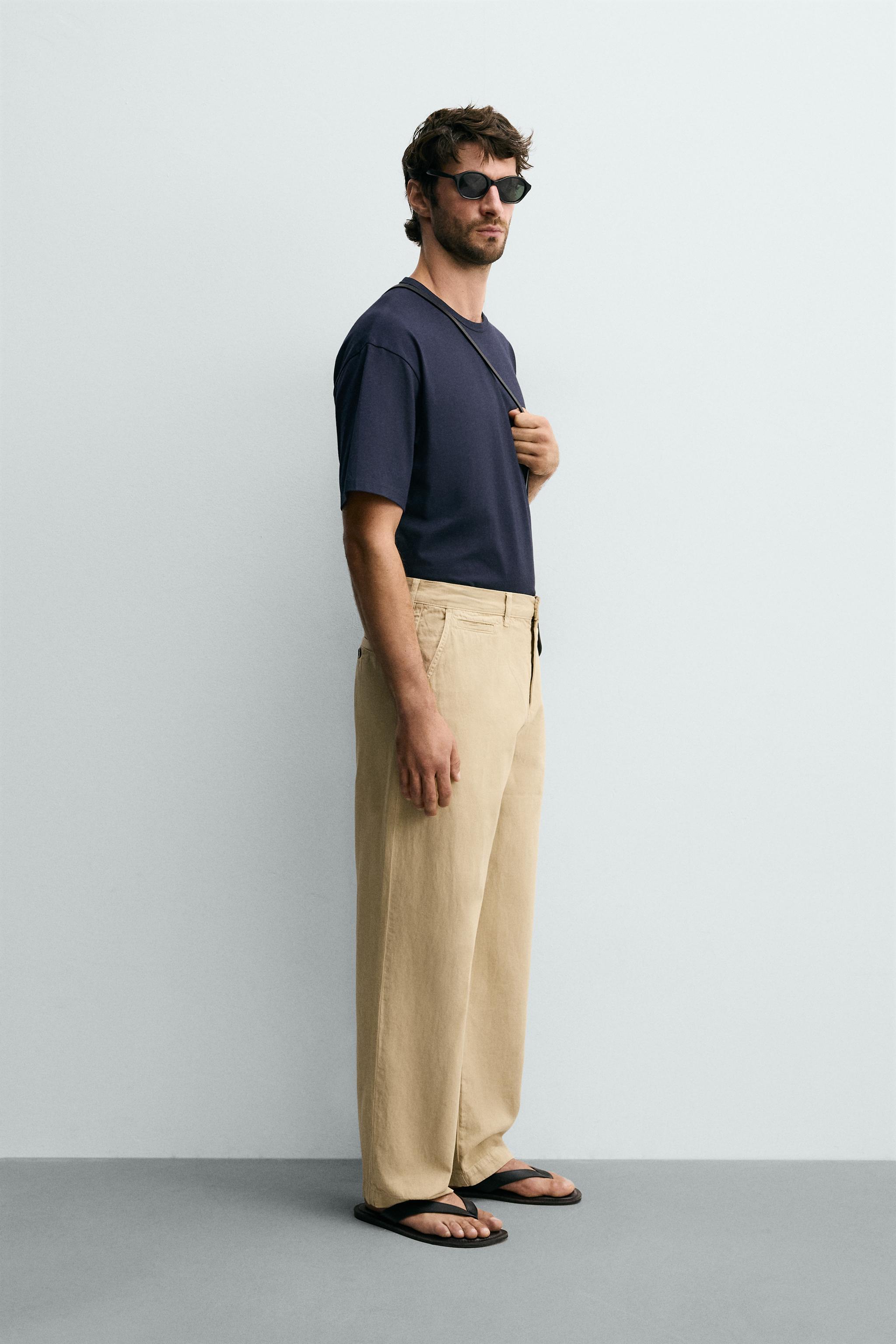 STRAIGHT FIT CHINO PANTS — taupe brown (alternate view)
