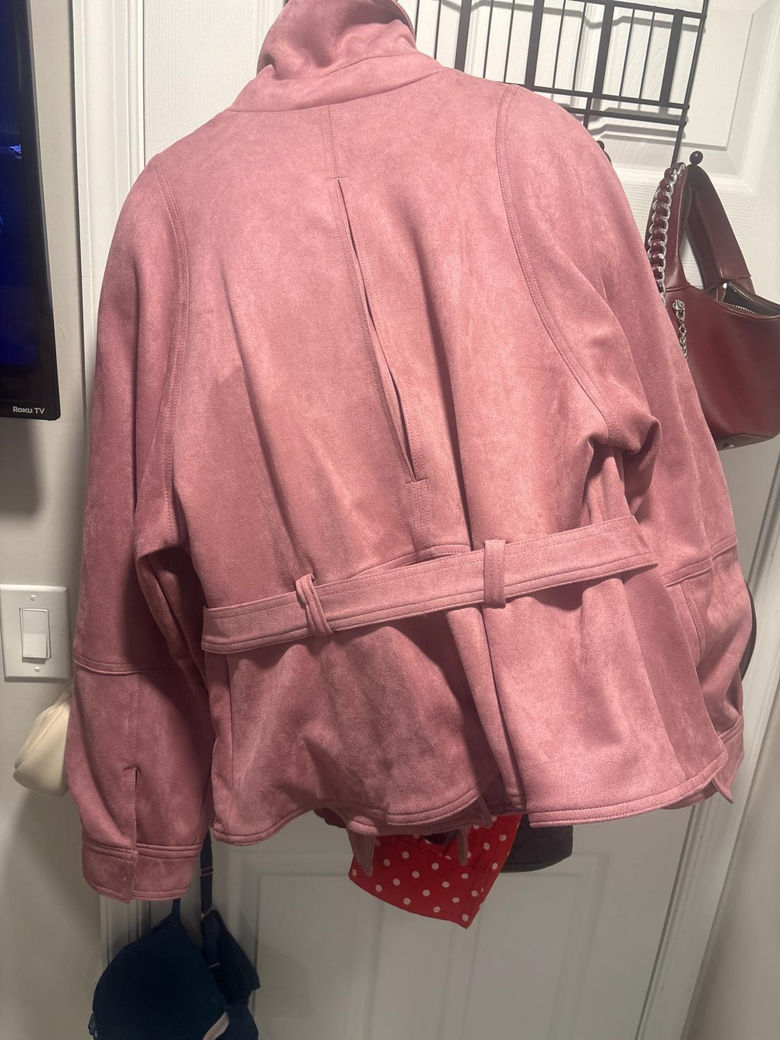 FAUX SUEDE BELTED JACKET - Image 2