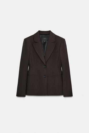 ZW COLLECTION FITTED BLAZER - Brown by Zara