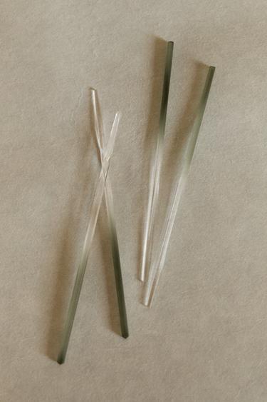 LOT DE BÂTONNETS EN VERRE DÉGRADÉ - Vert de Zara - Image 5
