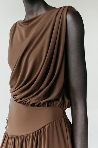 VESTIDO COM FAIXA LATERAL - Azeite da Zara