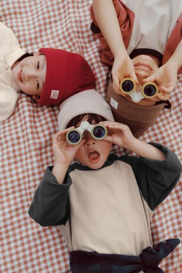 RIBBED KNIT BEANIE WITH LABEL - camel by Zara