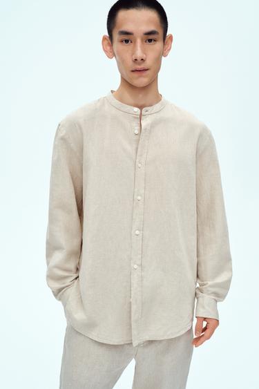 COTTON - LINEN SHIRT - Light beige by Zara