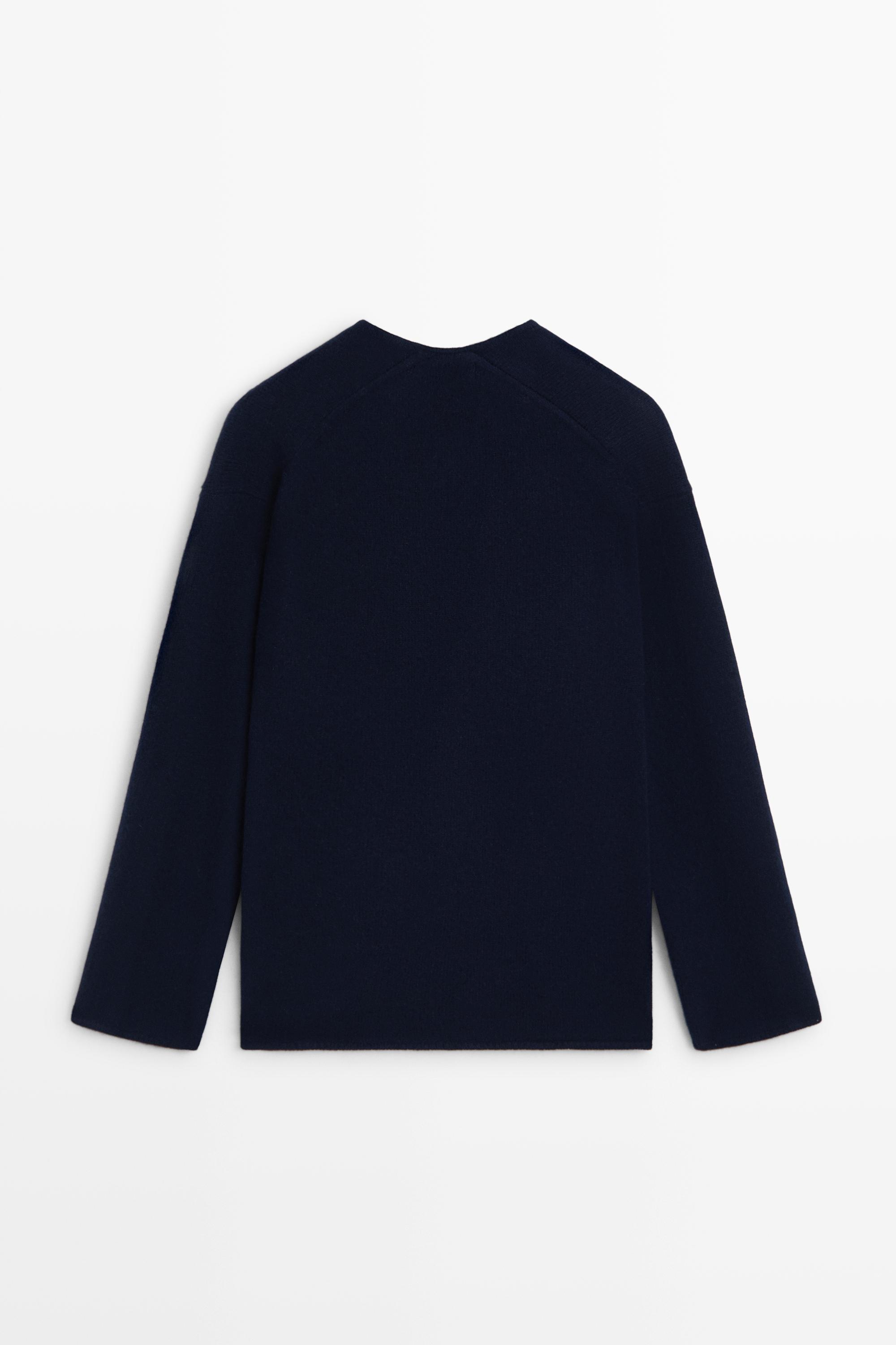 Pull en maille à col v mélange de laine
