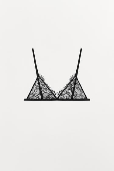 LACE TRIANGLE BRA - Black by Zara - Image 5