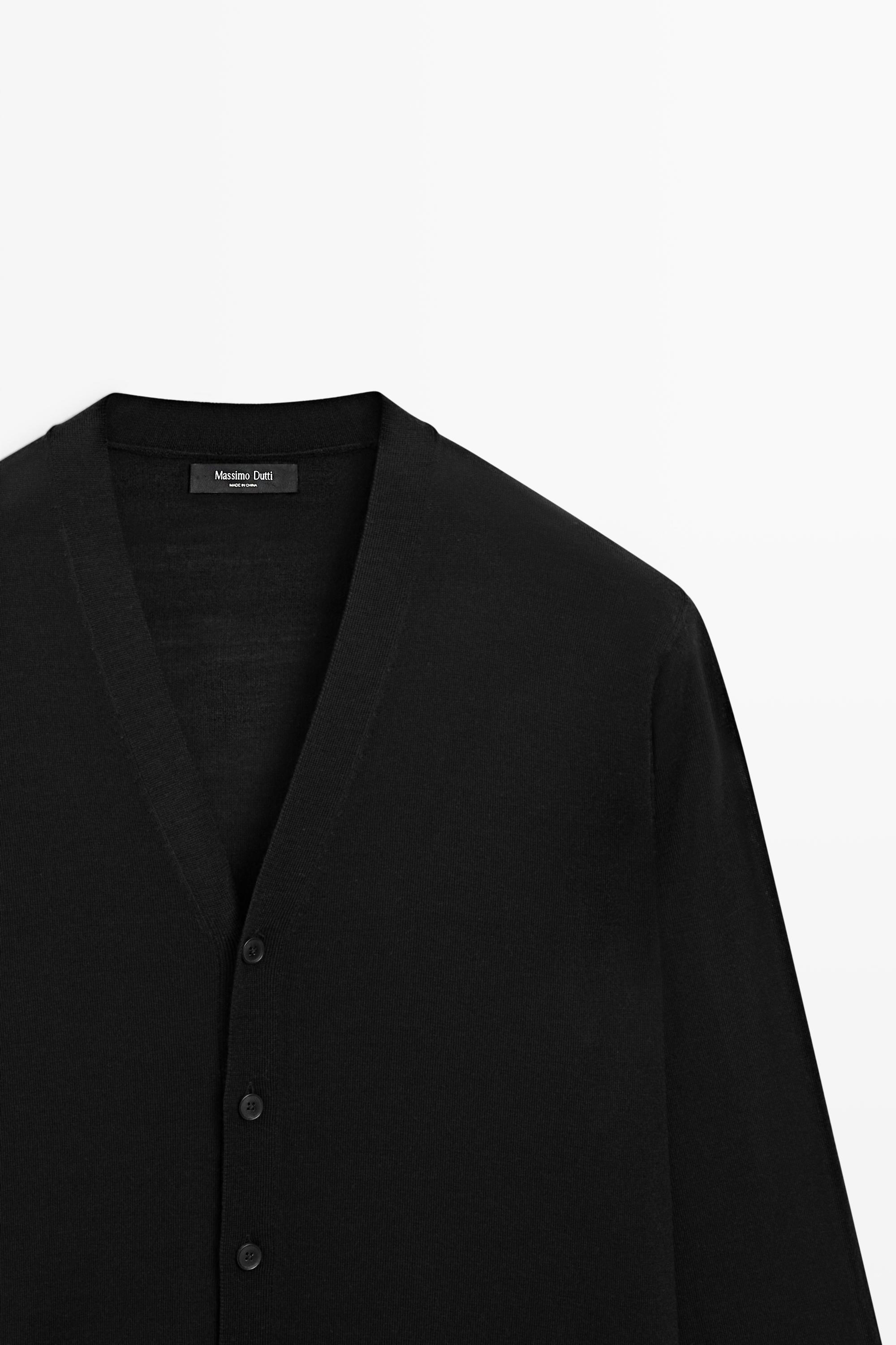 Merino wool button-up cardigan