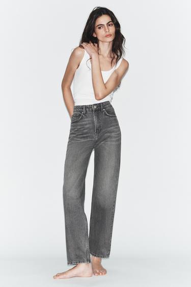 Zara TRF MOM FIT HI-RISE JEANS - Anthracite grey