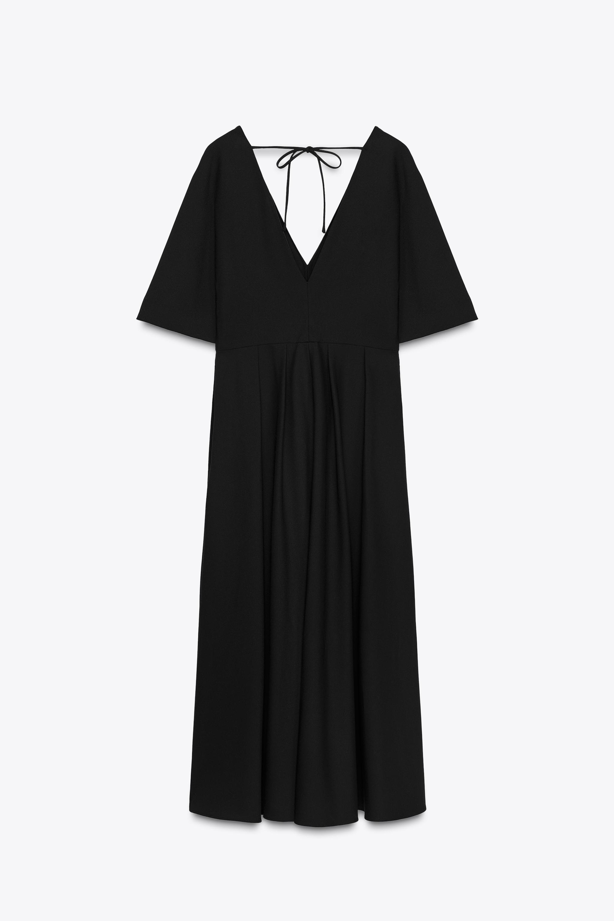 その他 moscokezuru_LD V-NECK MIDI DRESS ZW COLLECTION - Black | ZARA United States