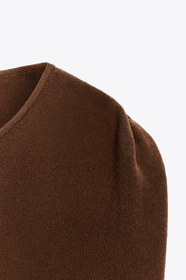 TOP WITH ELASTICATED HEM - Chocolate by Zara - Image 6