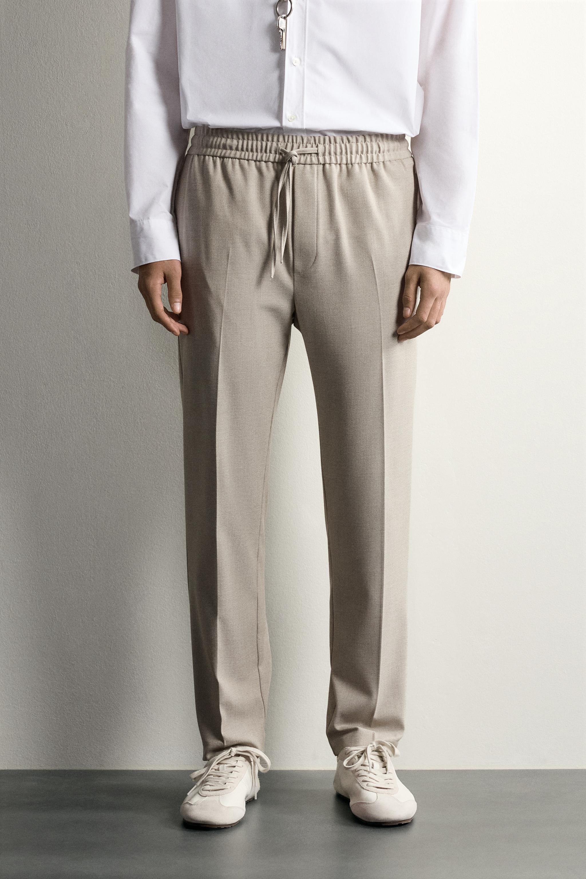 EASY CARE REGULAR FIT PANTS — Light tan (alternate view)