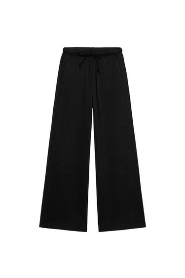 STRAIGHT-LEG PLUSH TROUSERS