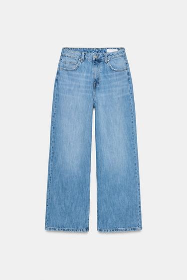 JEANS ZW COLLECTION WIDE LEG TIRO ALTO - Azul medio de Zara