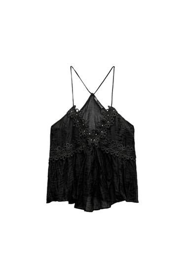 STRAPPY CAMISOLE TOP WITH STUDS