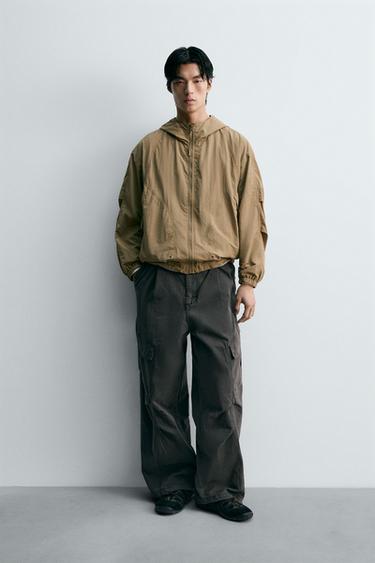 TECHNICAL HOODIE JACKET - Beige by Zara