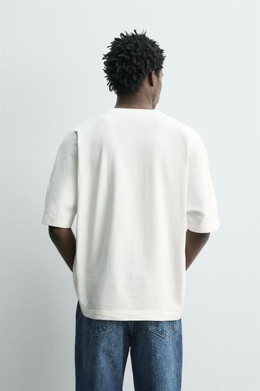 T-SHIRT REGULAR FIT HEAVYWEIGHT - Blanc cassé de Zara - Image 2