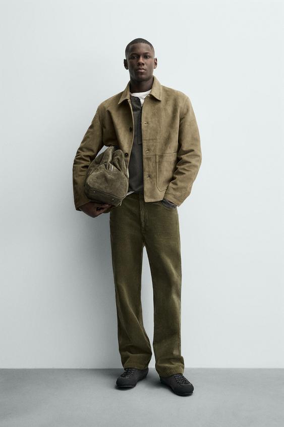 FAUX SUEDE JACKET WITH POCKETS