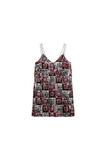 DRESS WITH SEQUINNED STRAPS