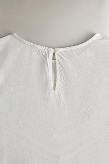 CHEMISE DE NUIT COTON BRODERIES - Écru de Zara - Image 4