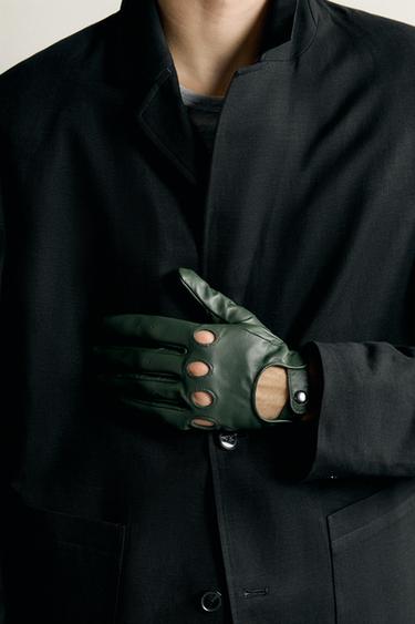 SHORT LEATHER GLOVES — Green 2