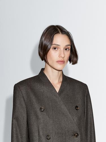 Zara 100% wool melange suit blazer - Brown