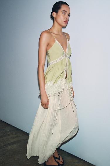 TOP STYLE LINGERIE DENTELLE ZW COLLECTION - Vert pistache de Zara - Image 3