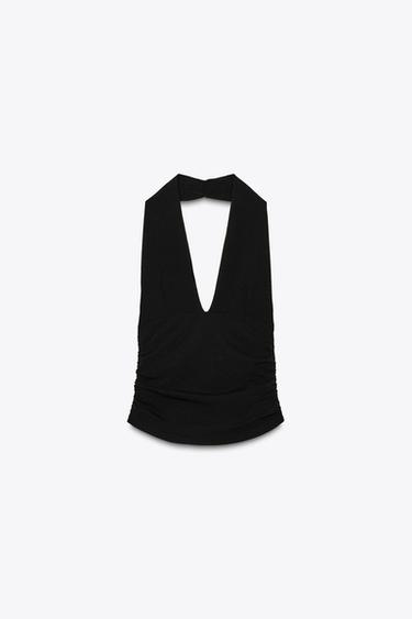 DRAPED HALTER TOP